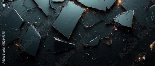 Abstract shattered glass texture with glowing edges.