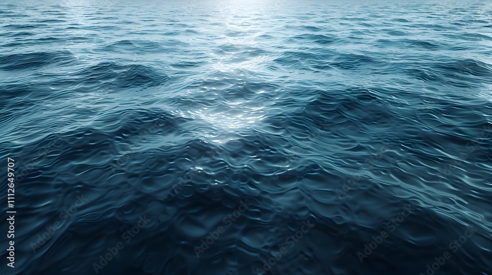 Fototapeta premium Tranquil Water Surface with Serene Rippling Waves and Shimmering Reflections