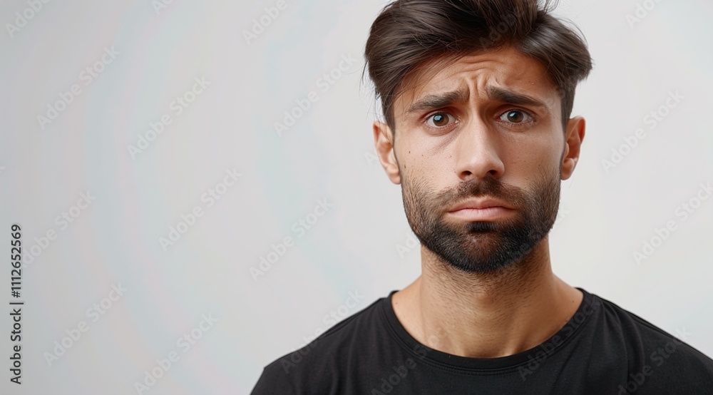 portrait of a handsome man looking at camera on white background. portrait of a handsome man looking at camera on white background.