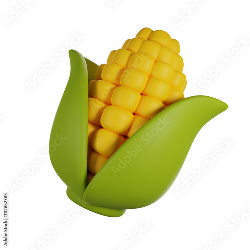 Corn 3D cute render
