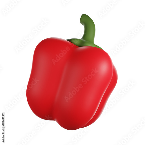 Bell Pepper 3D cute render