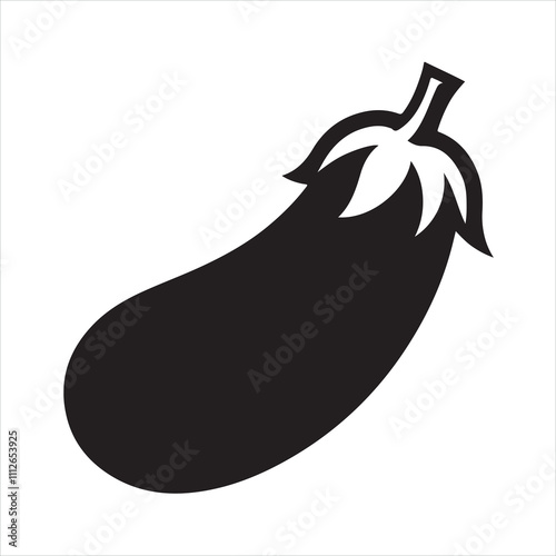Eggplant icon silhouette on white background
