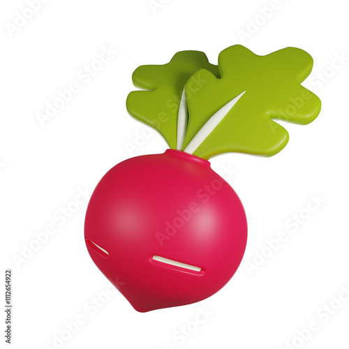 Radish 3D cute render