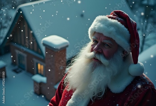 Santa Claus near a Chimney
