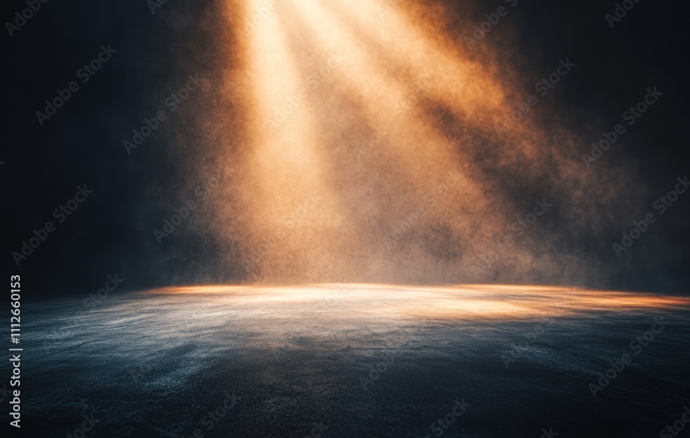 Golden Ray of Light Illuminating Dark Ground Golden Ray of Light Illuminating Dark Ground