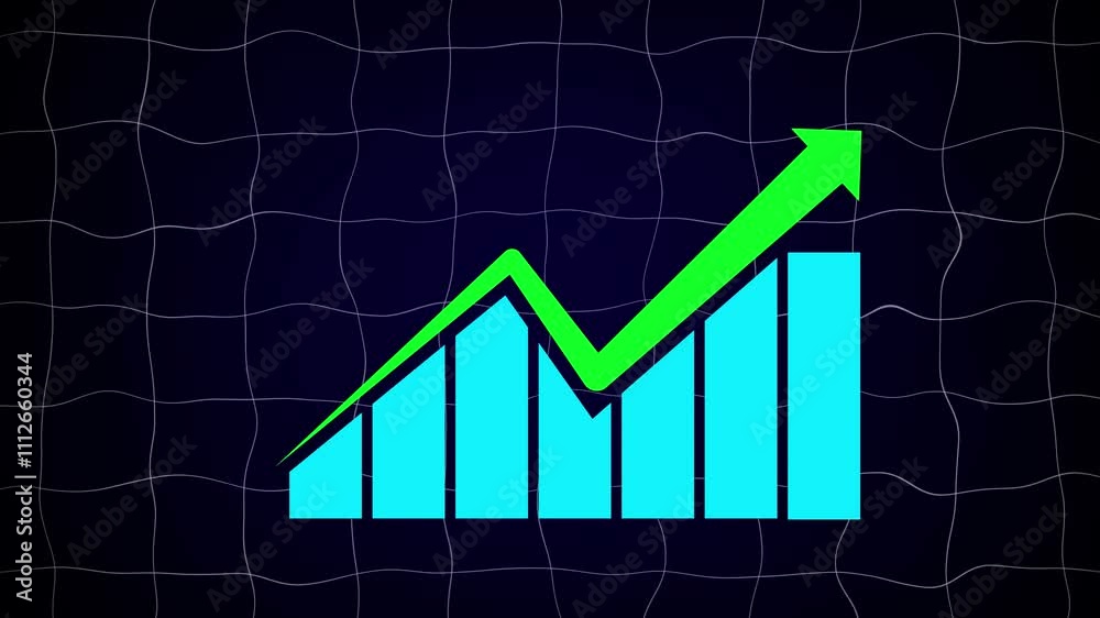 Business graph icon showing growth. business graph showing business success isolate on black. Business graph icon showing growth. business graph showing business success isolate on black.