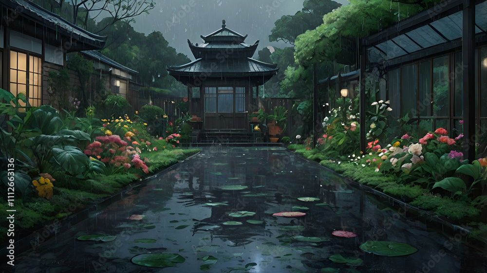 Obraz premium japanese garden in the garden