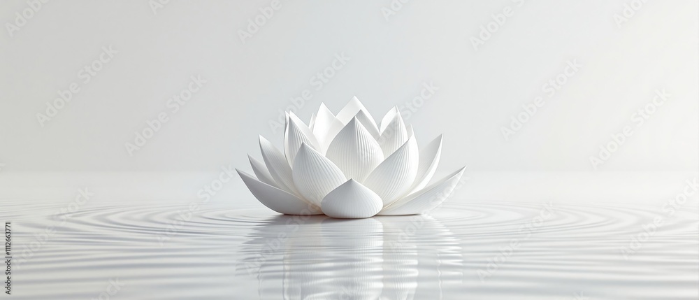Fototapeta premium Beautiful white lotus flower with delicate petals, lotus, background, nature