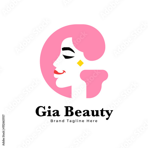 Letter G Beauty Woman Face Logo,for salon, spa, cosmetic, fashion, makeup, boutique and beauty clinic business