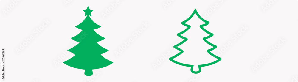 tree chrismas element illustration. Merry Chrismas tree icon set on gray background, set of silhouettes of trees chersmas, vector illustration EPS 10 2