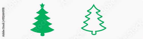 tree chrismas element illustration. Merry Chrismas tree icon set on gray background, set of silhouettes of trees chersmas, vector illustration EPS 10 2