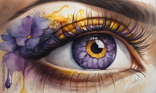 One eye purple