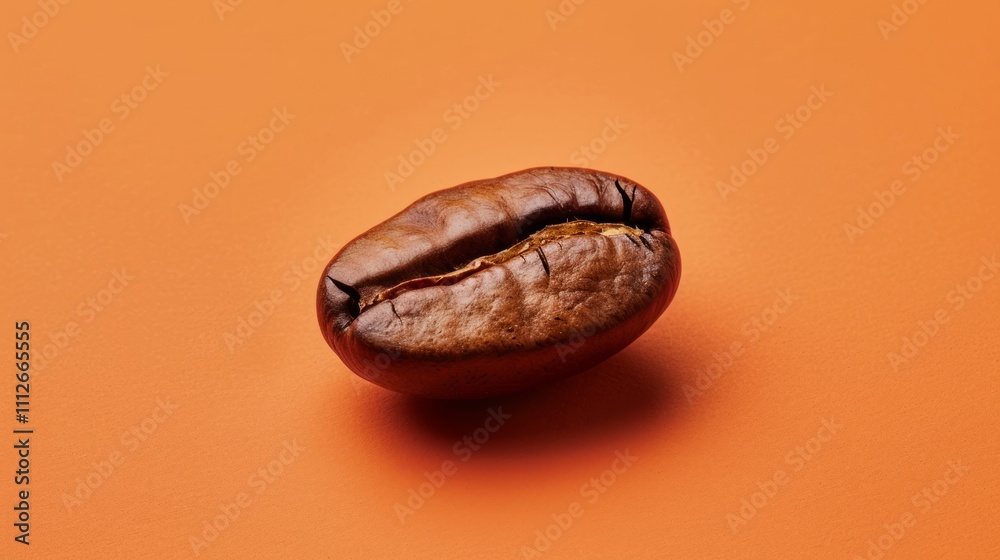 A single large coffee bean in the center. A single large coffee bean in the center.
