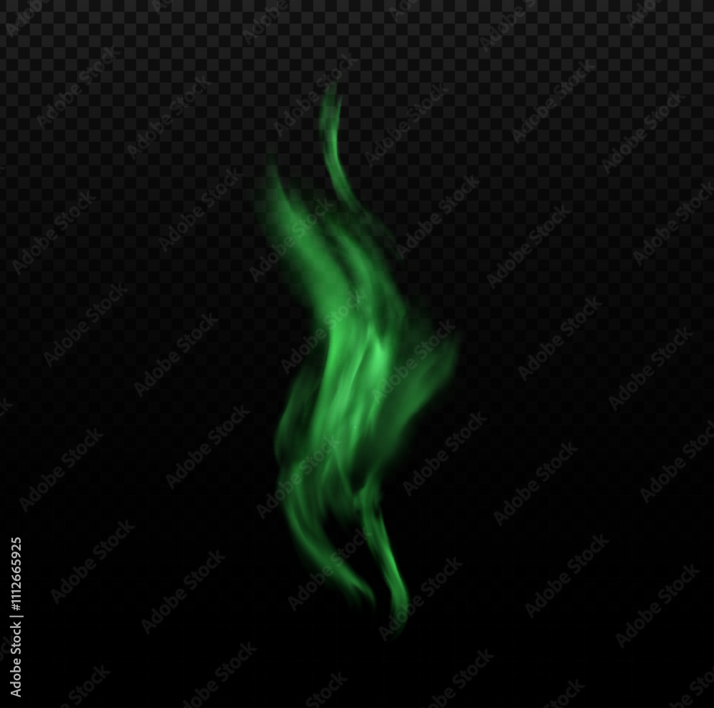 Fototapeta premium Green magical fire flame.