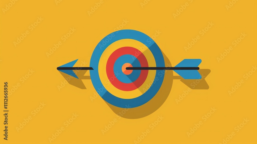 Icon of a target with an arrow. Icon of a target with an arrow.