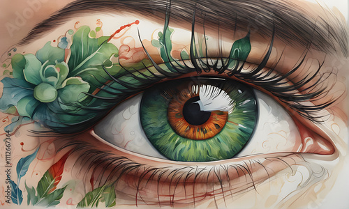 One eye green