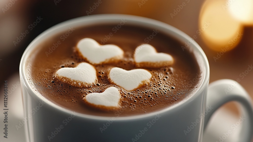 Romantic Hot Chocolate with Heart-Shaped Marshmallows Romantic Hot Chocolate with Heart-Shaped Marshmallows