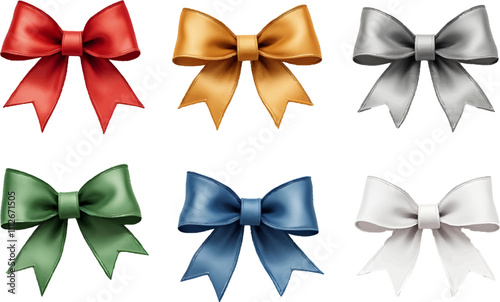 Colorful bows arranged in two rows for festive decoration ideas