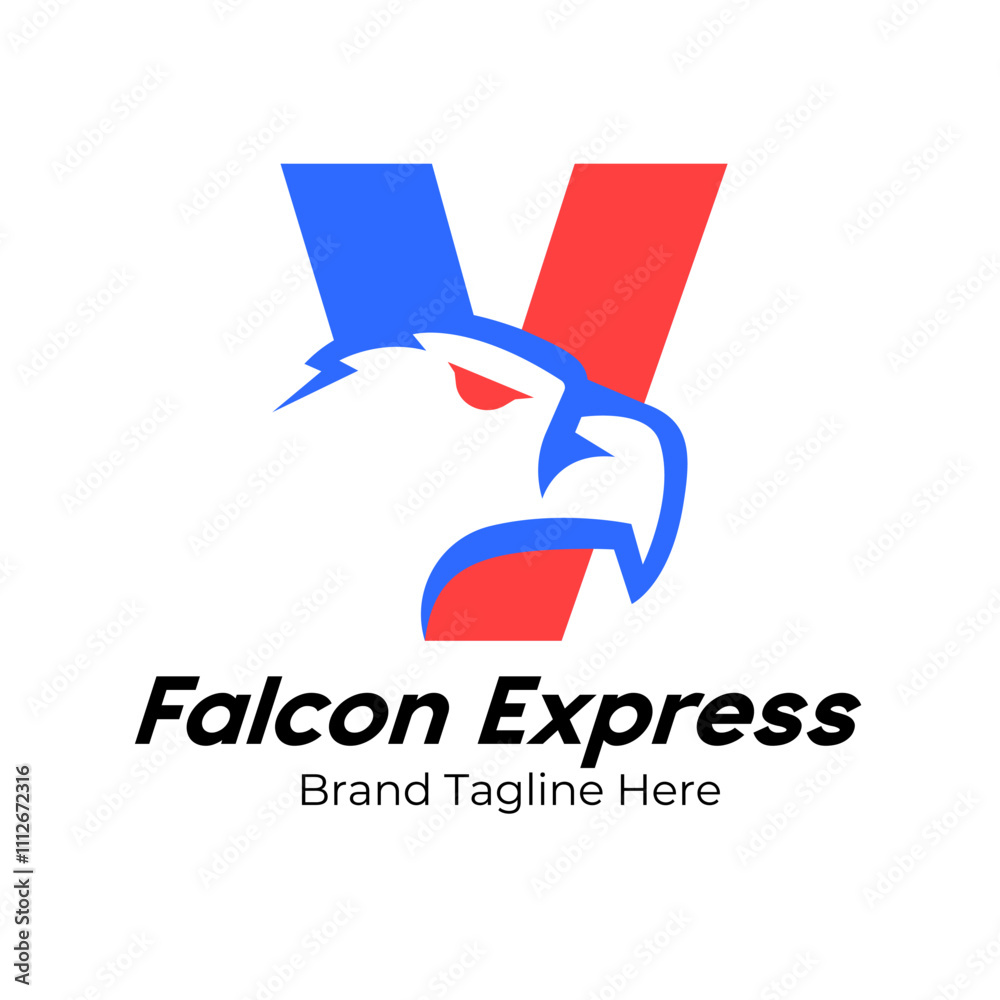 Fototapeta premium Logo Letter V Eagle ,Logo For Transportation,Delivery,Shipping and Express Delivery Business
