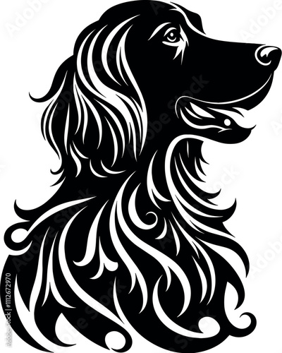 Irish Setter Dog Silhouette - Black Vector Cricut Design for T-Shirt Printing