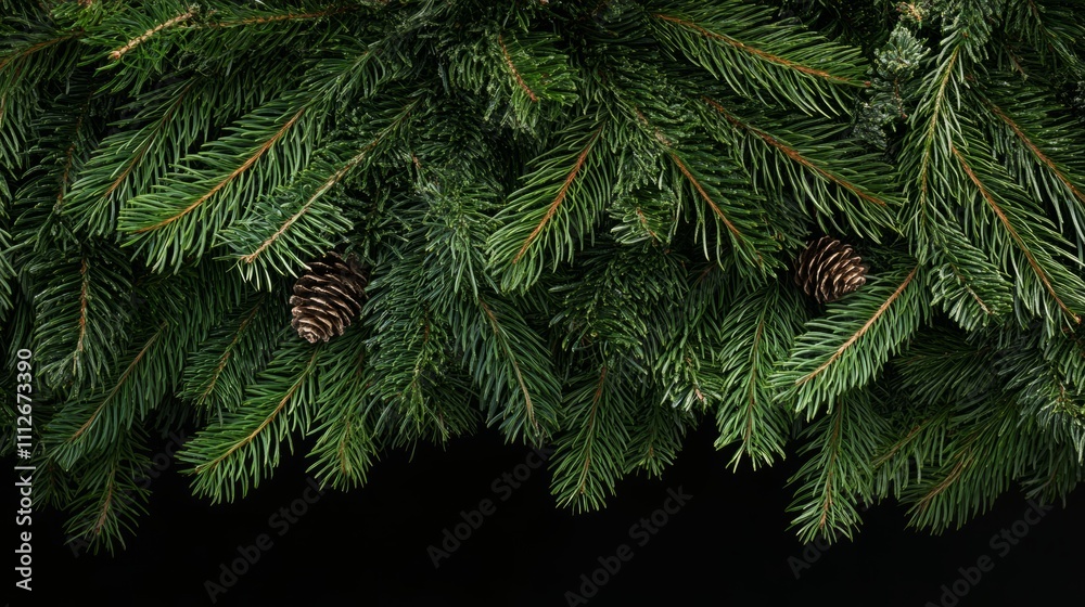 Christmas tree branches border garland Christmas tree branches border garland