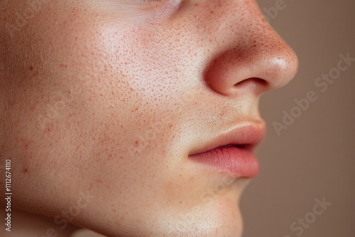 Jawline Swelling Indicating Discomfort, visual representation of mild irritation, soft contours, subtle color variations, focused on health awareness