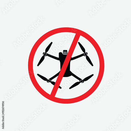 No drone fly zone sign on white background