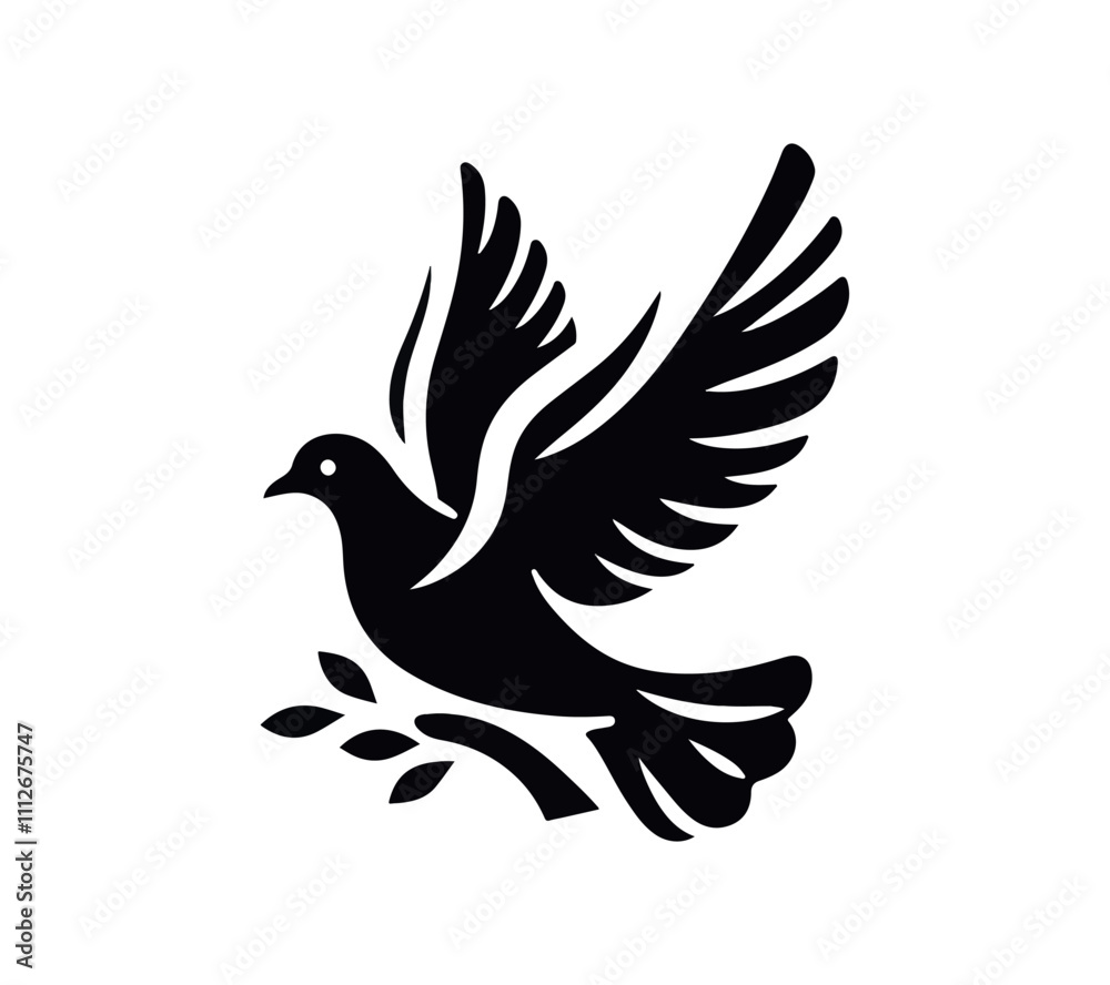 Obraz premium Dove silhouette vector art 