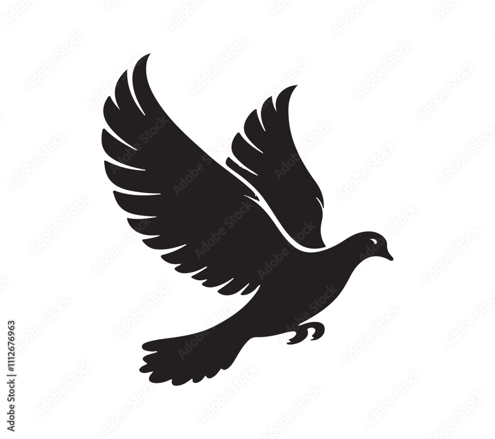 Fototapeta premium Dove silhouette vector art 