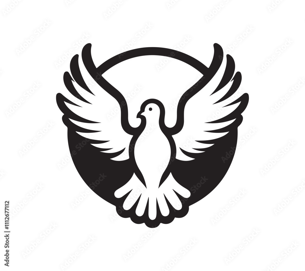 Fototapeta premium Dove silhouette vector art 