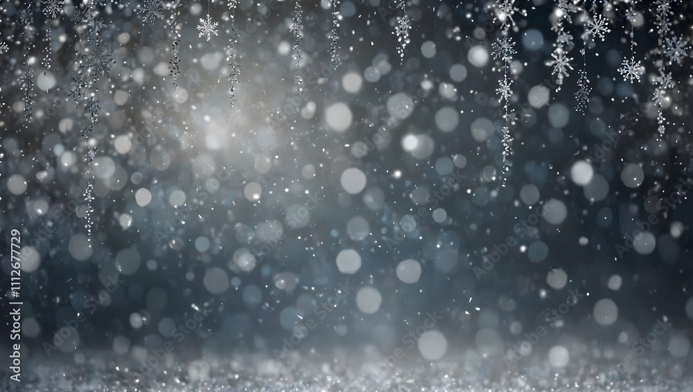 A dark gray background with many small, light gray circles and snowflakes. Light shines from above.
A dark gray background with many small, light gray circles and snowflakes. Light shines from above.