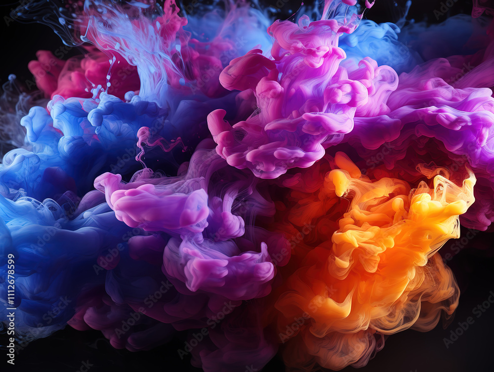Fototapeta premium Vibrant Colorful Smoke Explosion