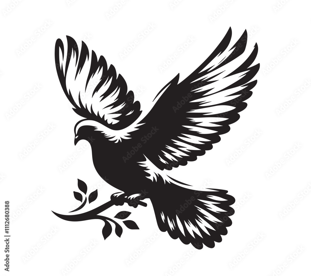 Fototapeta premium Dove silhouette vector art 