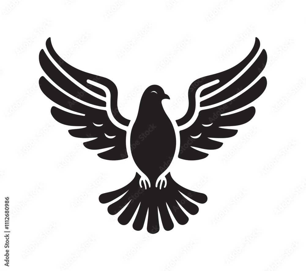 Obraz premium Dove silhouette vector art