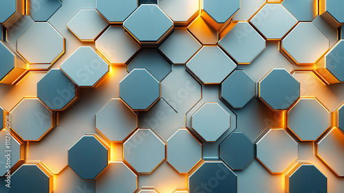 Intricate Geometric Pattern with Symmetrical Hexagons and Triangles