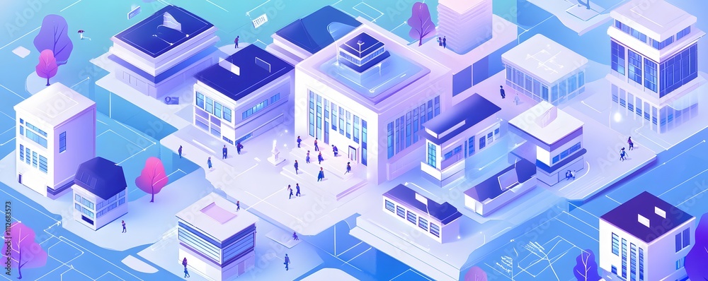 A digital illustration of a vibrant cityscape featuring modern buildings, trees, and people, showcasing the beauty of urban lifestyle and architecture in a colorful, abstract style A digital illustration of a vibrant cityscape featuring modern buildings, trees, and people, showcasing the beauty of urban lifestyle and architecture in a colorful, abstract style