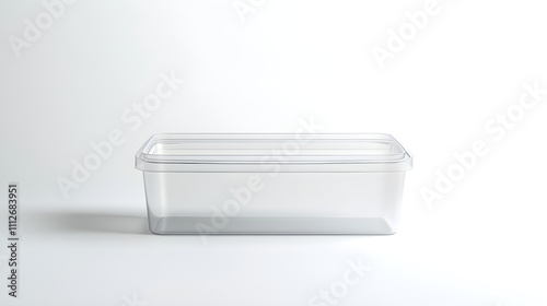 Wallpaper Mural Elegant Transparent Plastic Container with White Lid: Minimalist Storage Solution Torontodigital.ca