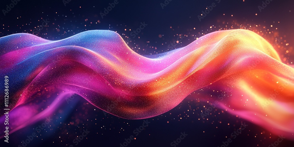 Fototapeta premium Colorful abstract waves blend together in a swirling dance of vibrant hues and textures that create a beautiful visual experience
