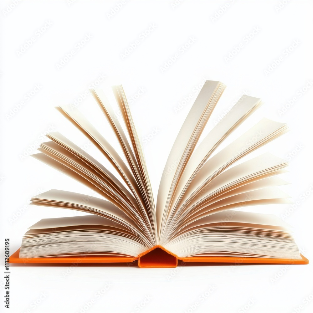 Fototapeta premium Spreading knowledge an open book displaying pages study environment educational concept academic perspective, isolated on white background