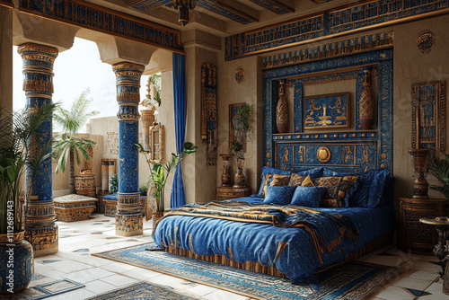 Luxurious Egyptian Themed Bedroom Interior Design