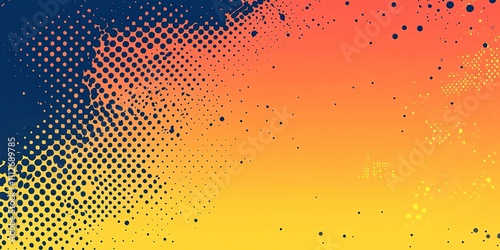 Wallpaper Mural Vibrant abstract design featuring gradient colors and dotted patterns in orange and yellow hues Torontodigital.ca