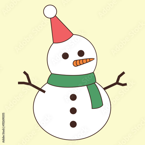 snowman with hat and scarf