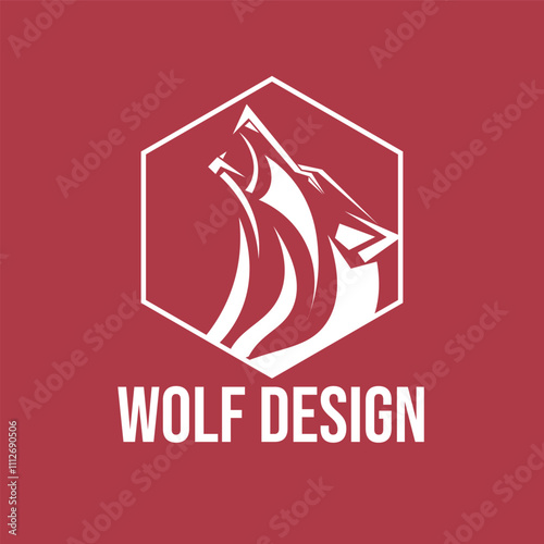 wolf head design vector illustration photo