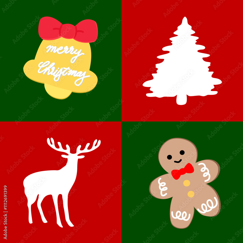 Fototapeta premium Christmas Holiday Icons Set 