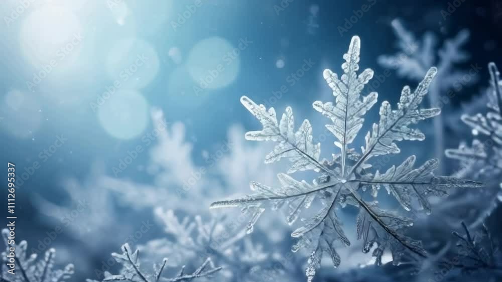 Large snowflake shapes set against a backdrop of falling snow, creating a serene and enchanting winter scene. High quality FullHD footage Large snowflake shapes set against a backdrop of falling snow, creating a serene and enchanting winter scene. High quality FullHD footage
