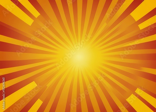 Vibrant Sunburst Abstract Background Design: Golden Rays of Light Radiating outwards