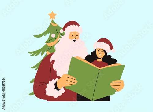 Santa Claus telling a stories