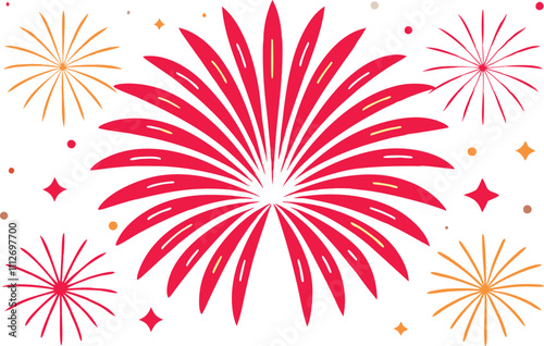 fireworks burst vector illustration on white background