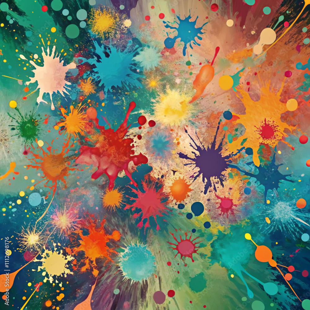 Obraz premium Paint splashes background beautiful colors