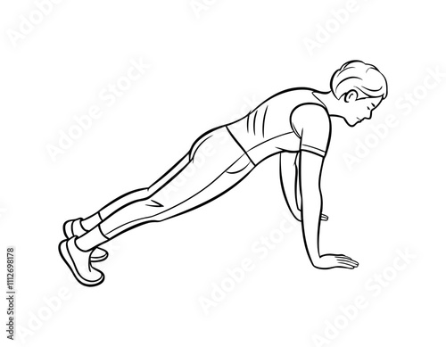 fitness illustration of person in plank position workout